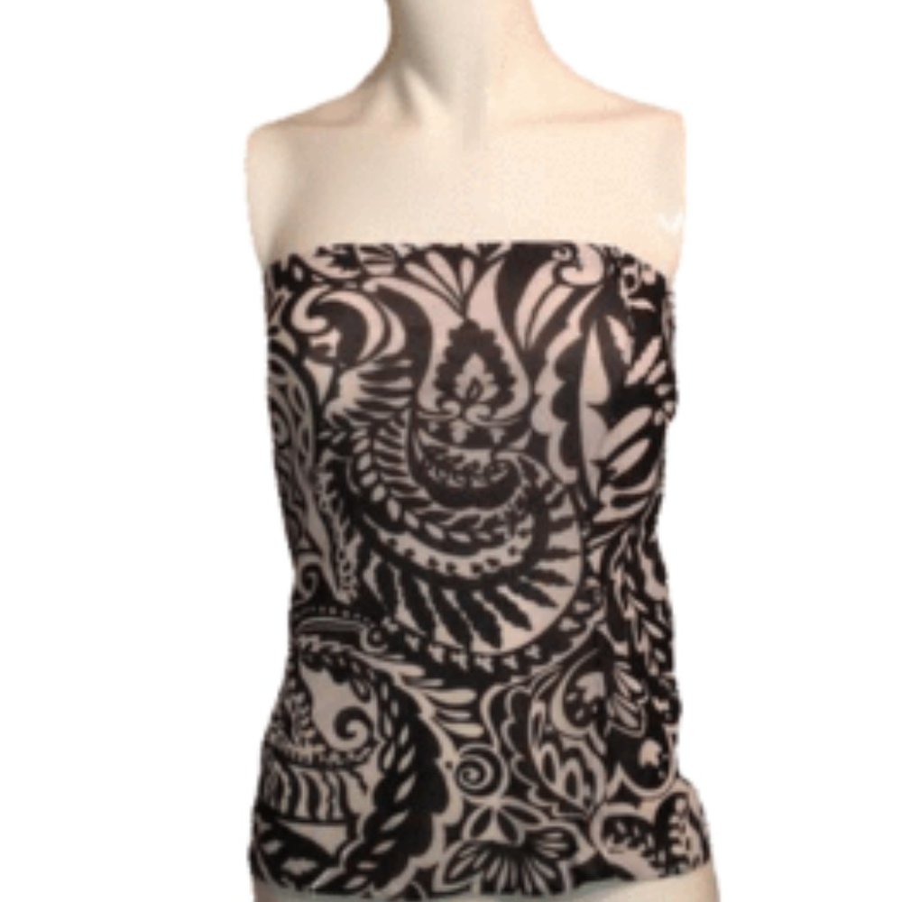 The Limited Black and White Strapless Top